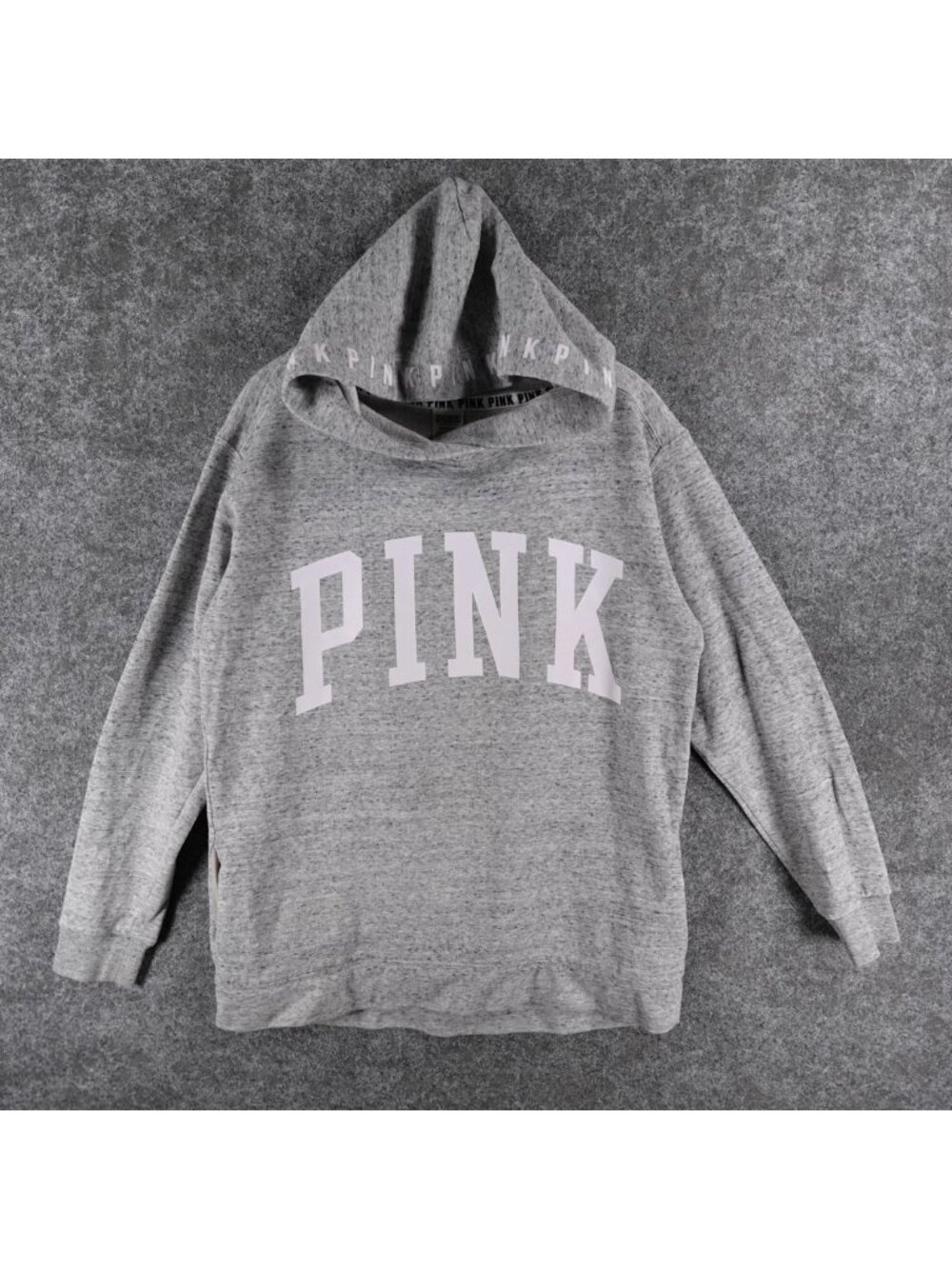 Victoria's‎ Secret PINK Pullover Hoodie Womens S Gray Heather Crossover Tunic